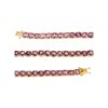 Sterling Silver Amethyst Round 5 mm Bracelet Over 18K Yellow Gold Plated 7.25 Inches