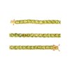 Sterling Silver Peridot Round 5 mm Bracelet Over 18K Yellow Gold Plated 7.25 Inches