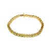 Sterling Silver Peridot Round 5 mm Bracelet Over 18K Yellow Gold Plated 7.25 Inches