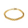 Sterling Silver Citrine Round 5 mm Bracelet Over 18K Yellow Gold Plated 7.25 Inches