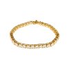 Sterling Silver White Cubic Zirconia Round 5 mm Bracelet Over 18K Yellow Gold Plated 7.25 Inches