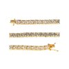 Sterling Silver White Cubic Zirconia Round 5 mm Bracelet Over 18K Yellow Gold Plated 7.25 Inches