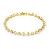 Sterling Silver Diamond Bracelet Over 18K Yellow Gold Plated 7.25 Inches