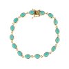 Sterling Silver Sleeping Beauty Turquoise Over 18K Yellow Gold Plated 7.25 Inches