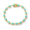Sterling Silver Sleeping Beauty Turquoise Over 18K Yellow Gold Plated 7.25 Inches