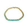 Sterling Silver Sleeping Beauty Turquoise Over 18K Yellow Gold Plated 7.25 Inches