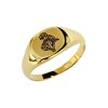 Sterling Silver Lily Of The Valley (Birthmonth Flower) Signet Ring Over 18K Yellow Gold Plated