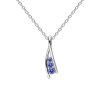 Sterling Silver Tanzanite With Chain 18 Inches