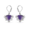 Sterling Silver Purple Turquoise Earrings