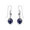 Sterling Silver Lapis Lazuli Flower Earrings