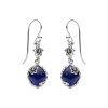 Sterling Silver Lapis Lazuli Flower Earrings
