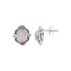 Sterling Silver Rose Quartz With White Topaz Earrings