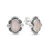 Sterling Silver Rose Quartz With White Topaz Earrings