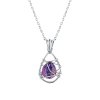 Sterling Silver Purple Turquoise With Chain 18 Inches