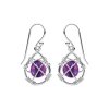 Sterling Silver Purple Turquoise Earrings