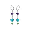 Sterling Silver Multi Colors Turquoise Earrings