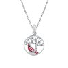 Sterling Silver Cardinal Enameled Pendant With Chain 18 Inches