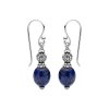 Sterling Silver Lapis Lazuli Bead Earrings