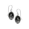 Sterling Silver Black Onyx Couple Cat Earrings