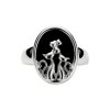Sterling Silver Black Onyx Cat Ring