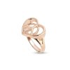 Sterling Silver Heart Peace Ring Over Rose Gold Plated