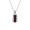 Sterling Silver Garnet Pendant With Chain 18 Inches