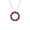 Sterling Silver Garnet Pendant With Chain 18 Inches