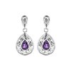 Sterling Silver African Amethyst Dangle Earrings