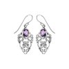 Sterling Silver Purple Amethyst Filigree Earrings