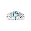 Sterling Silver Sky Blue Topaz and White Topaz Ring