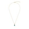Sterling Silver Swiss Blue Topaz Pendat Over 18K Yellow Gold Plated With Chain 18 Inches