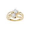 Sterling Silver White Cublic Zirconia Over 18K Yellow Gold Plated