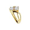 Sterling Silver White Cubic Zirconia Ring Over 18K Yellow Gold Plated