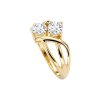 Sterling Silver White Cublic Zirconia Over 18K Yellow Gold Plated