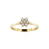 Sterling Silver White Cubic Zirconia Flower Ring Over 18K Yellow Gold Plated