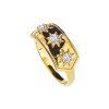 Sterling Silver White Cubic Zirconia Celestial Ring Over 18K Yellow Gold Plated