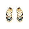 Sterling Silver Blue Topaz Filigree Earrings Over 18K Yellow Gold Plated