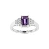 Sterling Silver  Amethyst and White Topaz Ring