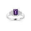 Sterling Silver  Amethyst and White Topaz Ring
