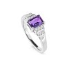 Sterling Silver  Amethyst and White Topaz Ring