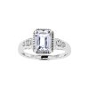 Sterling Silver Aquamarine and White Topaz Ring