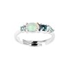 Sterling Silver Ethiopian Opal and Blue Topaz Adjustable Ring