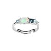 Sterling Silver Ethiopian Opal and Blue Topaz Adjustable Ring