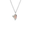 Sterling Silver Synthetic White Opal Heart Pendant With Chain