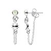 Sterling Silver Synthetic White Opal Celestial Moon and Sun Earrings