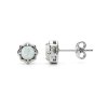 Sterling Silver Synthetic White Opal Stud Earrings