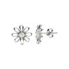 Sterling Silver White Synthetic Opal Daisy Garden Earrings