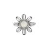 Sterling Silver Rainbow Moonstone Flower Ring