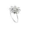 Sterling Silver Rainbow Moonstone Flower Ring