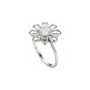 Sterling Silver Rainbow Moonstone Flower Ring